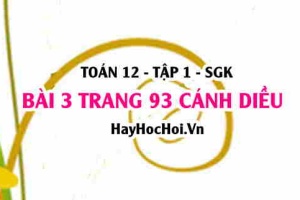 Bài 3 trang 93 Toán 12 tập 1 Cánh Diều